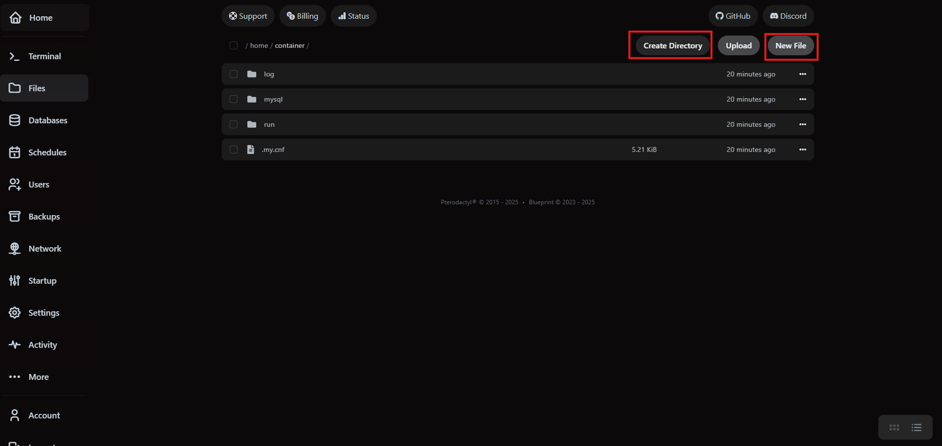 VaultScope file manager showing the New Directory and New File actions.
