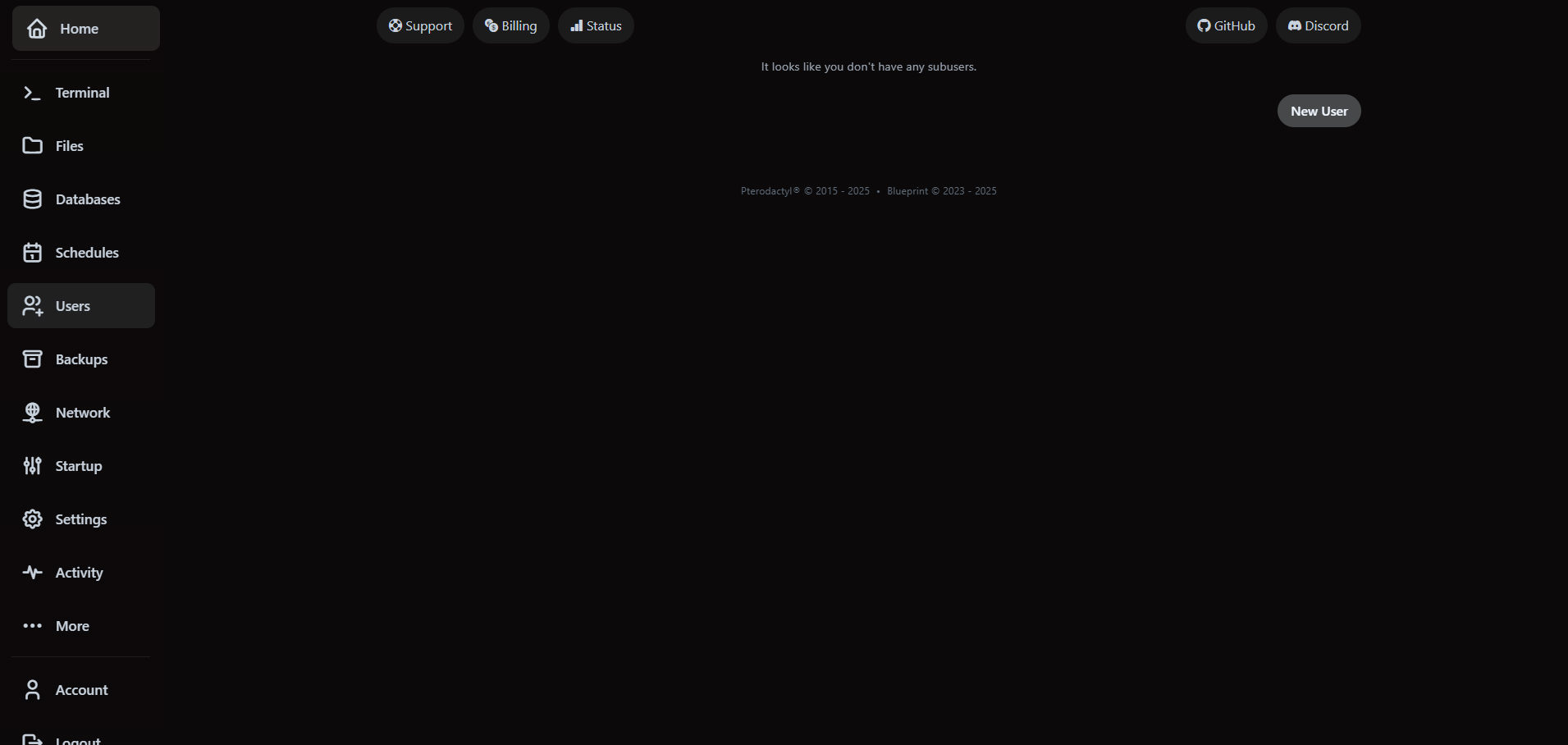 VaultScope users tab with the Create New User button highlighted.